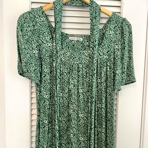 Green floral Reformation maxi dress XS